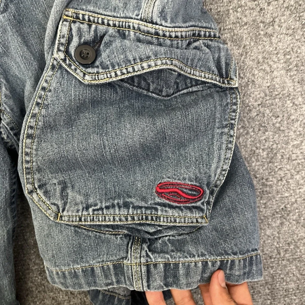 VTG Vans Jean Shorts Mens Fits 30 Blue Denim Embroidered Baggy Jorts Skater Y2K